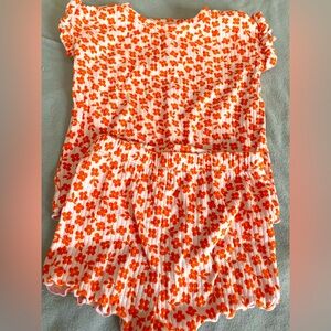 Cat & Jack Floral ribbed shirt & short set